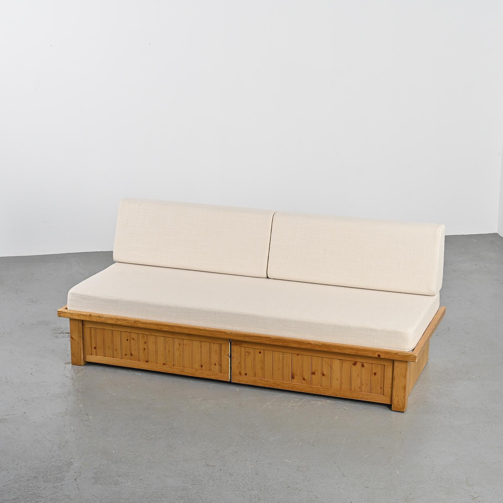 Pine  Les Arcs Bench by Charlotte Perriand circa 1973 