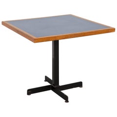 Les Arcs Blue Cafe Table by Charlotte Perriand