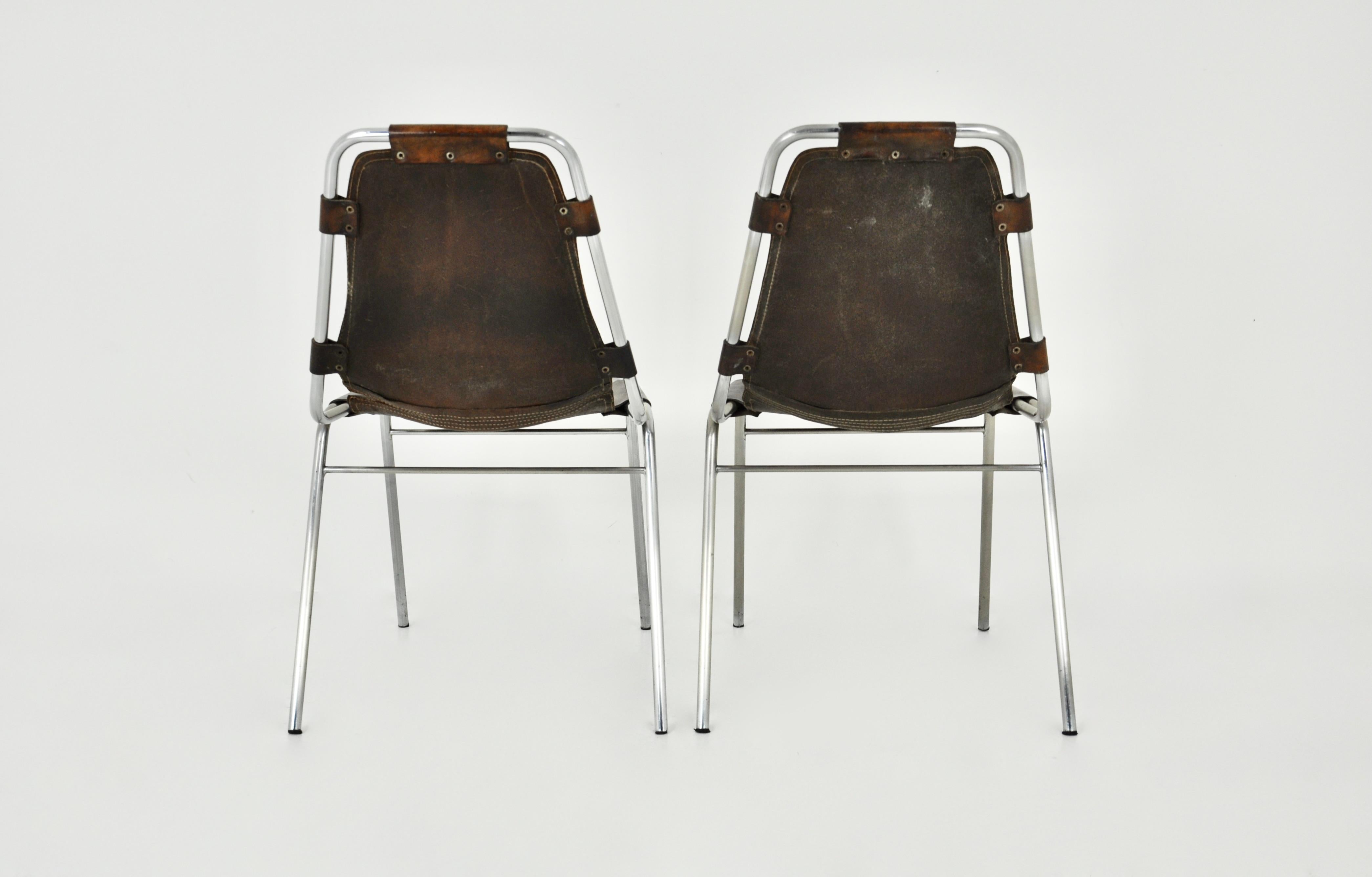 Mid-20th Century Les Arcs Chairs by Charlotte Perriand, 1960s, Set of 2