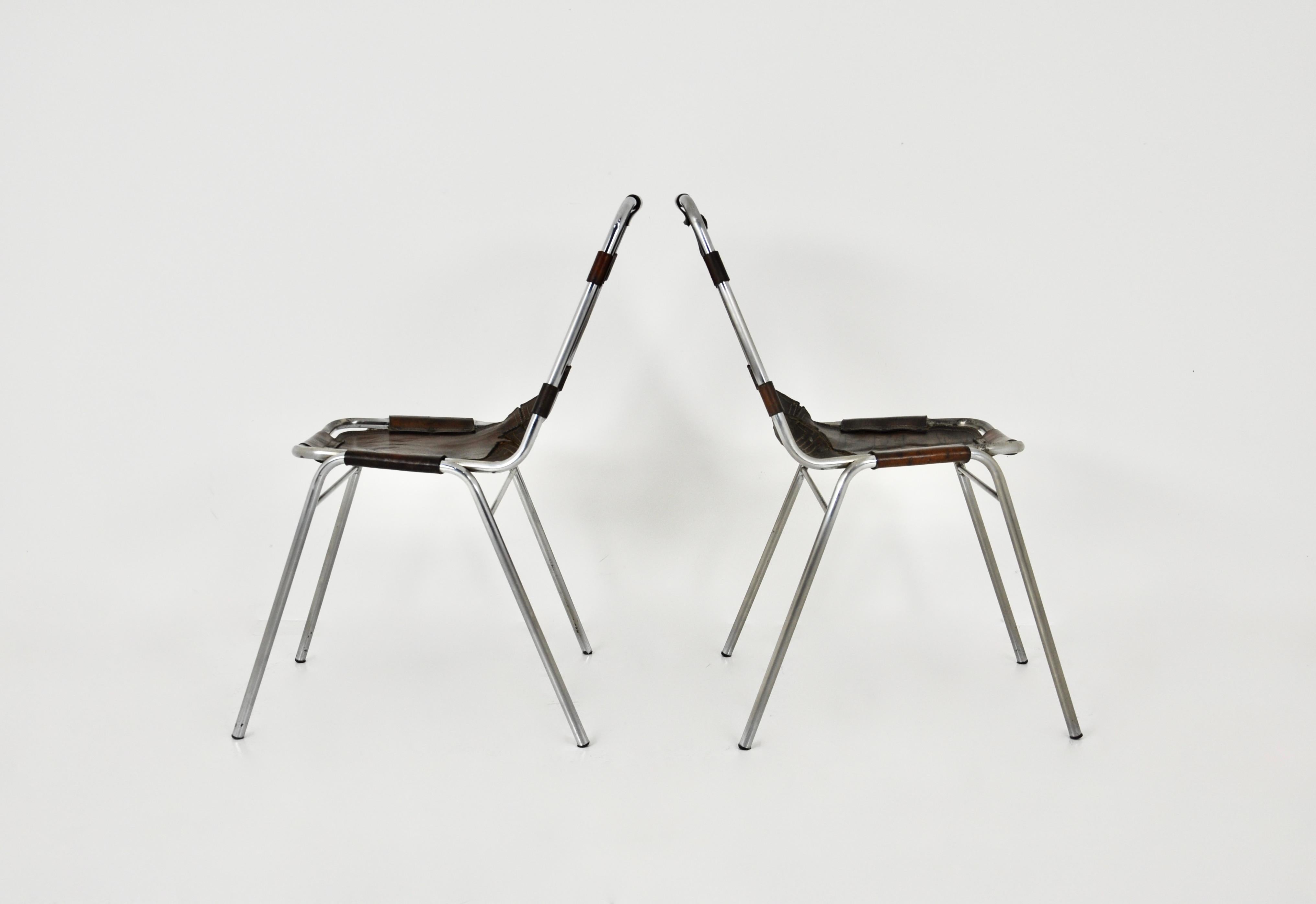 Metal Les Arcs Chairs by Charlotte Perriand, 1960s, Set of 2