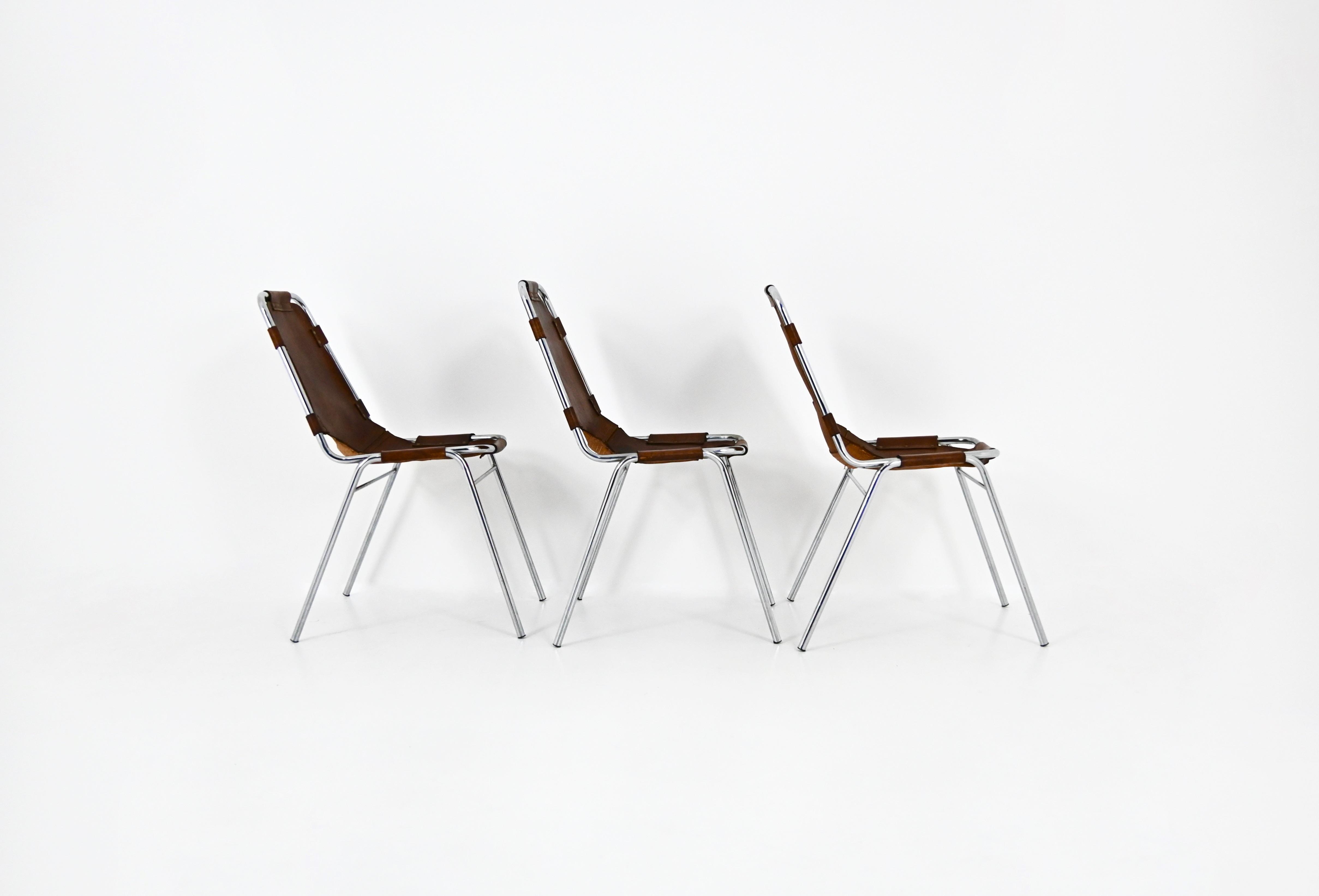French Les Arcs Chairs by Charlotte Perriand, 1960s, Set of 3 For Sale