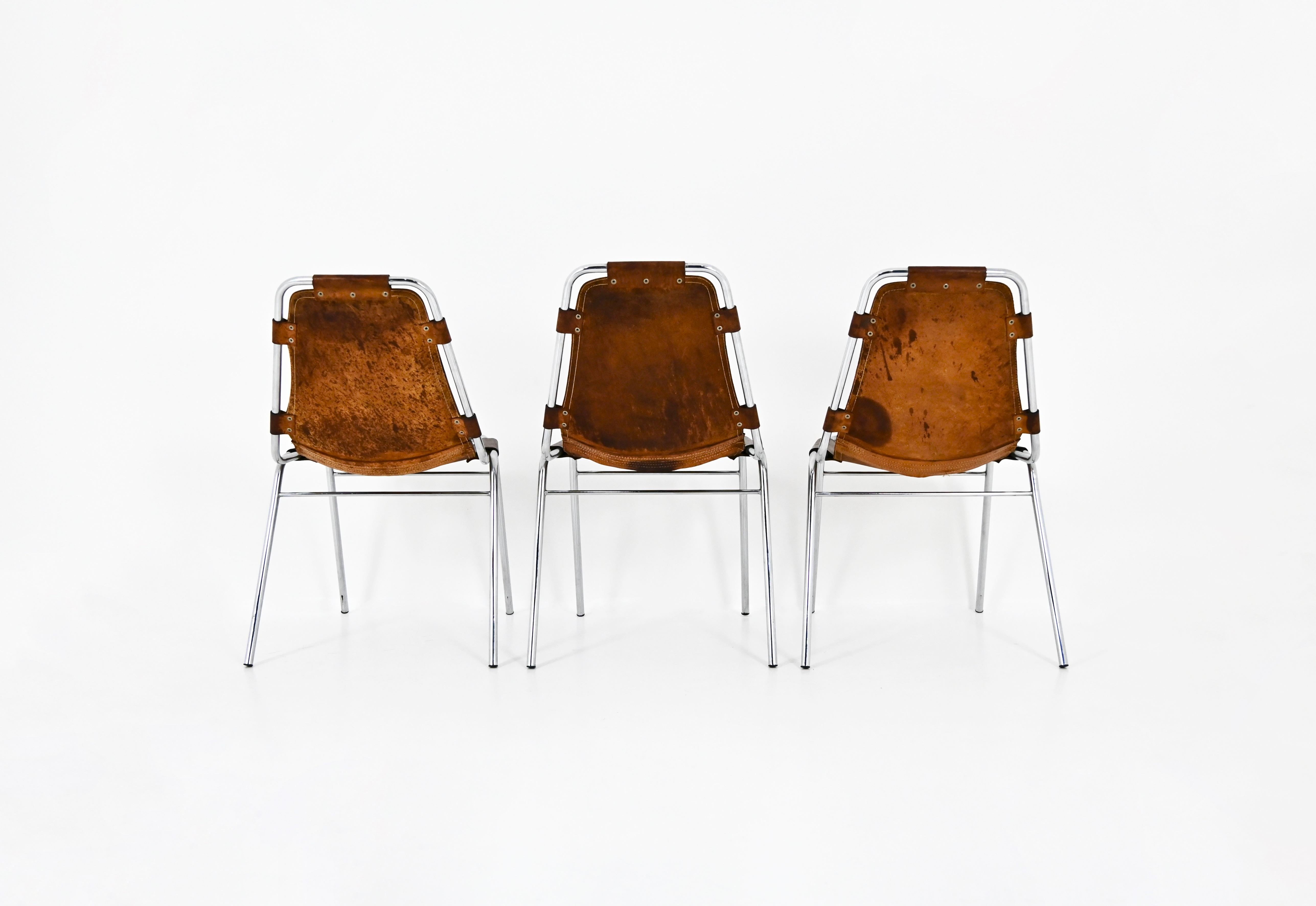 Les Arcs Chairs by Charlotte Perriand, 1960s, Set of 3 In Good Condition For Sale In bruxelles, BE