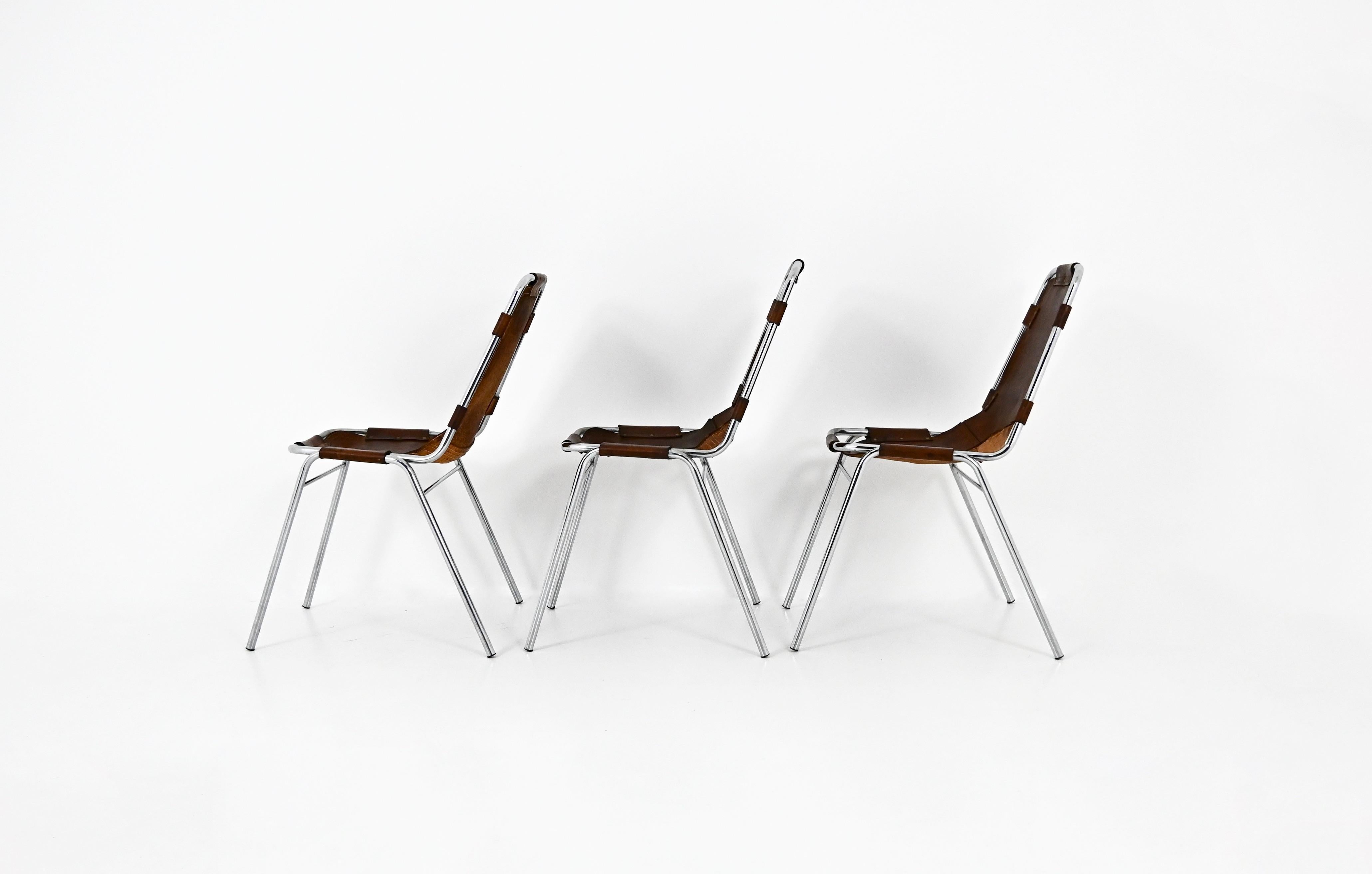 Mid-20th Century Les Arcs Chairs by Charlotte Perriand, 1960s, Set of 3 For Sale