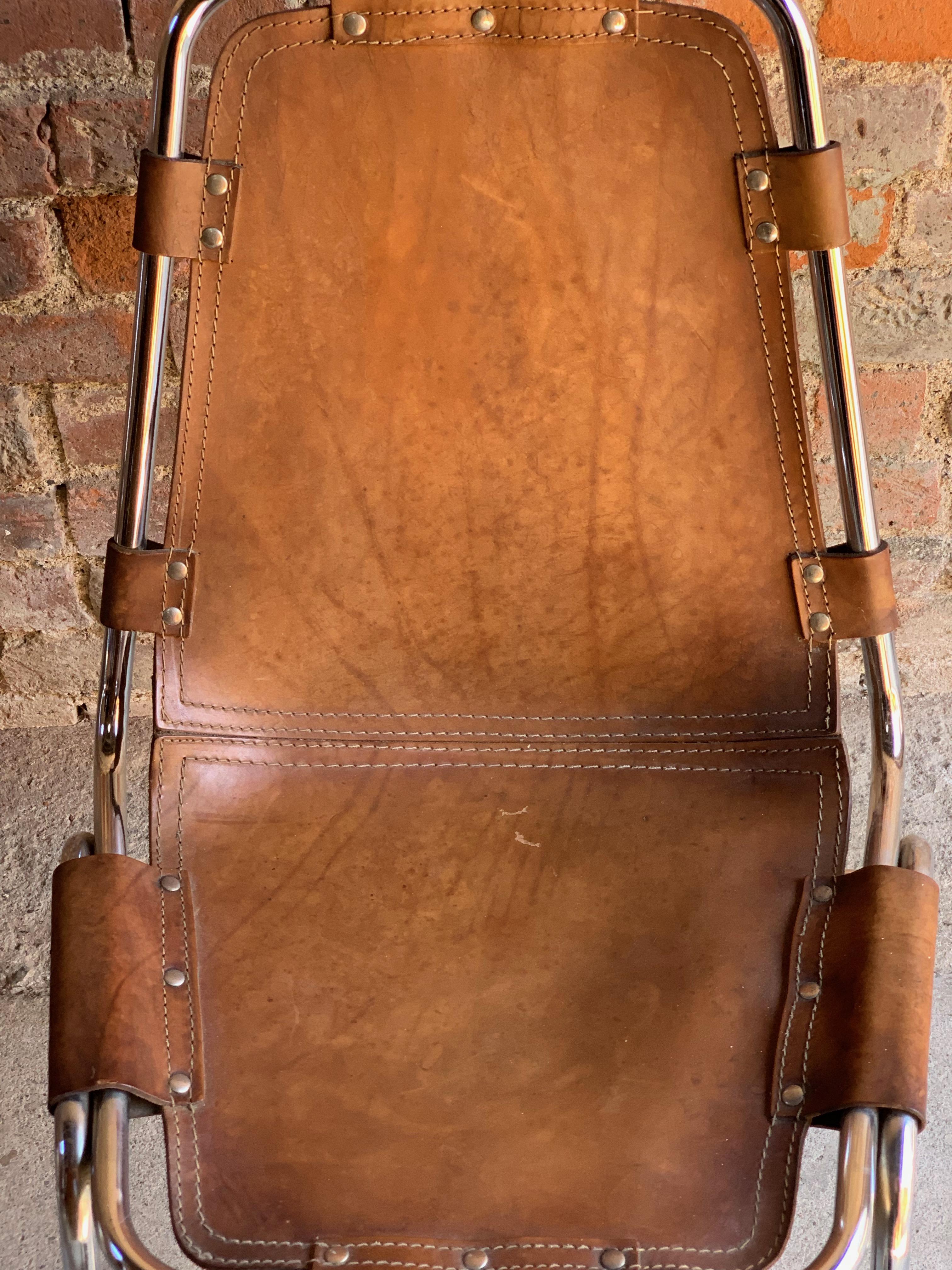 Les Arcs Dining Chairs Leather, Set of Five, 1960s 2