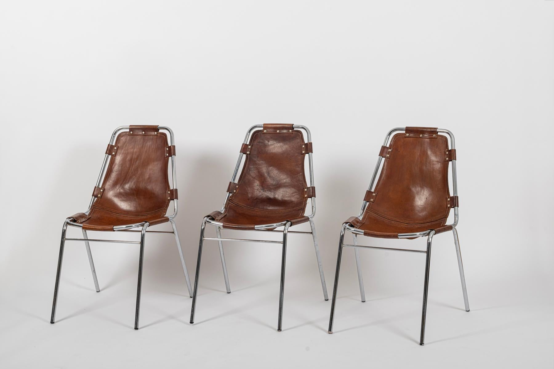 Mid-Century moderno Le sedie Les Arcs scelte da Charlotte Perriand c1960 di Dal Vera in vendita