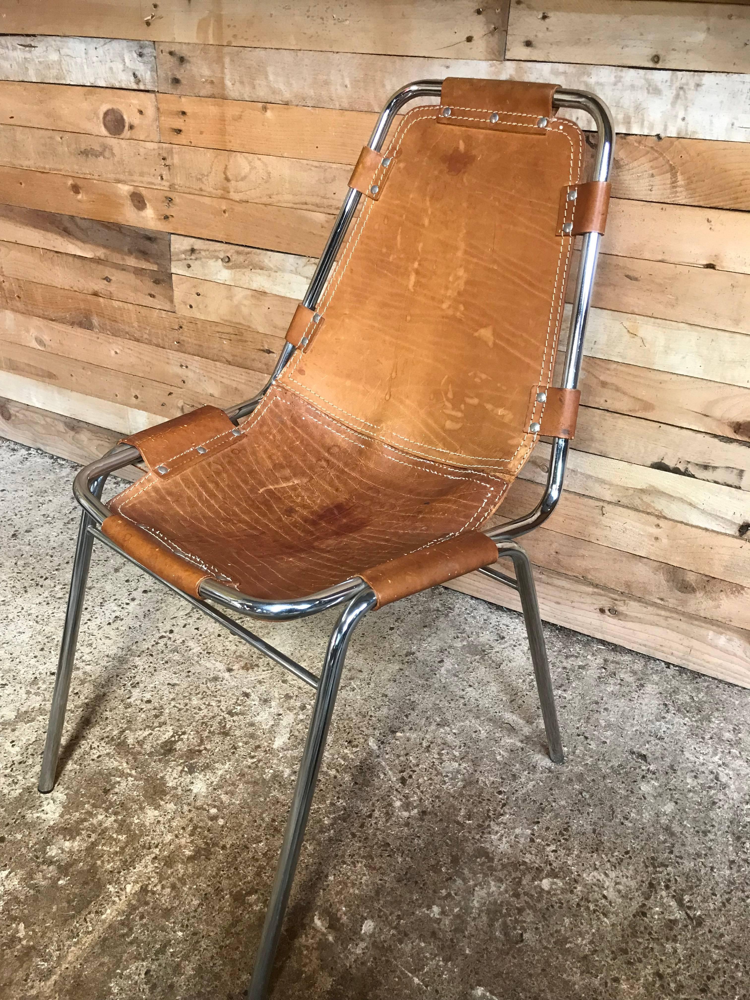 French Les Arcs Chairs Chosen by Charlotte Perriand, 1960s, Set of Four For Sale