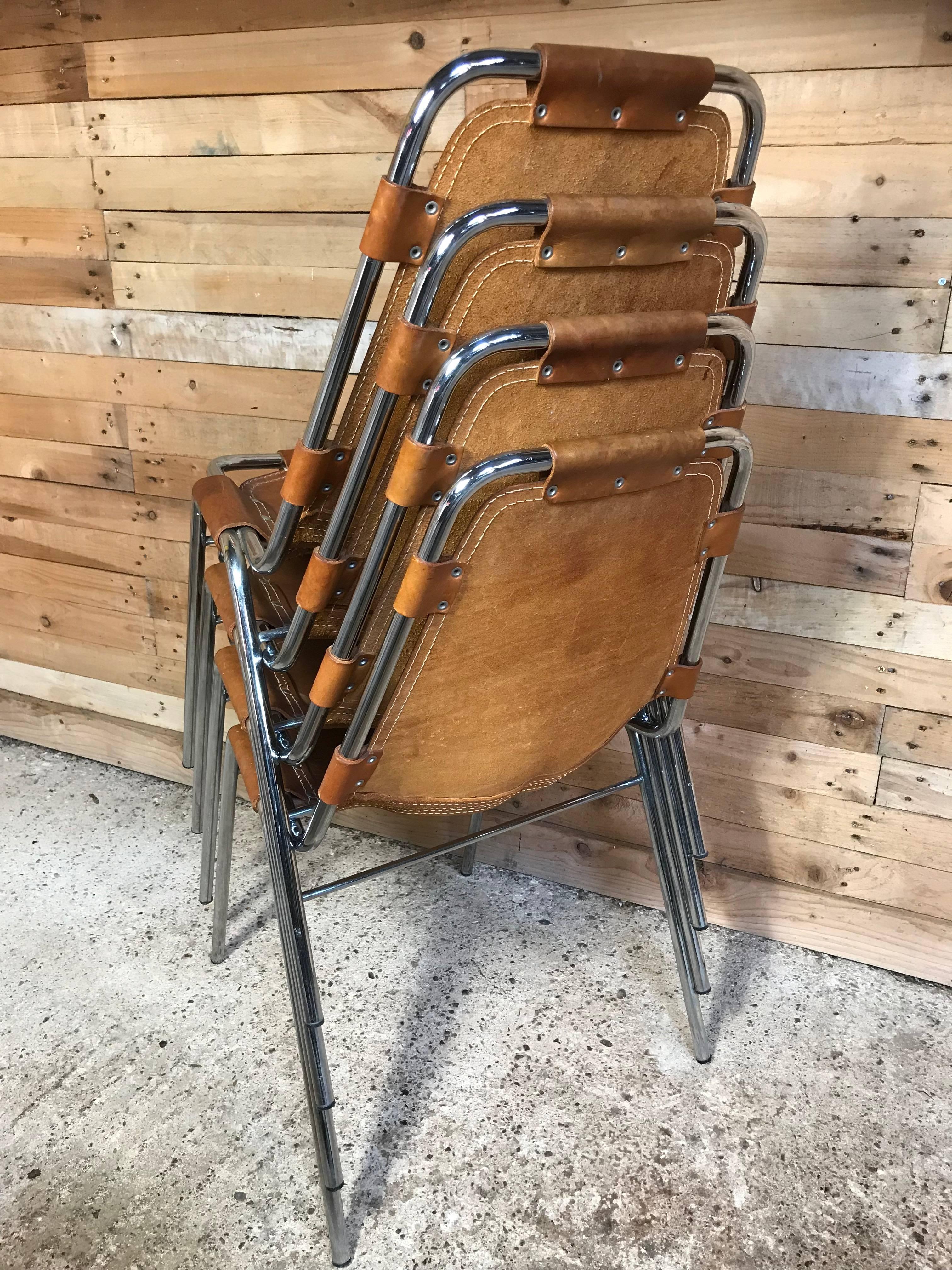 Les Arcs Chairs Chosen by Charlotte Perriand, 1960s, Set of Four For Sale 2