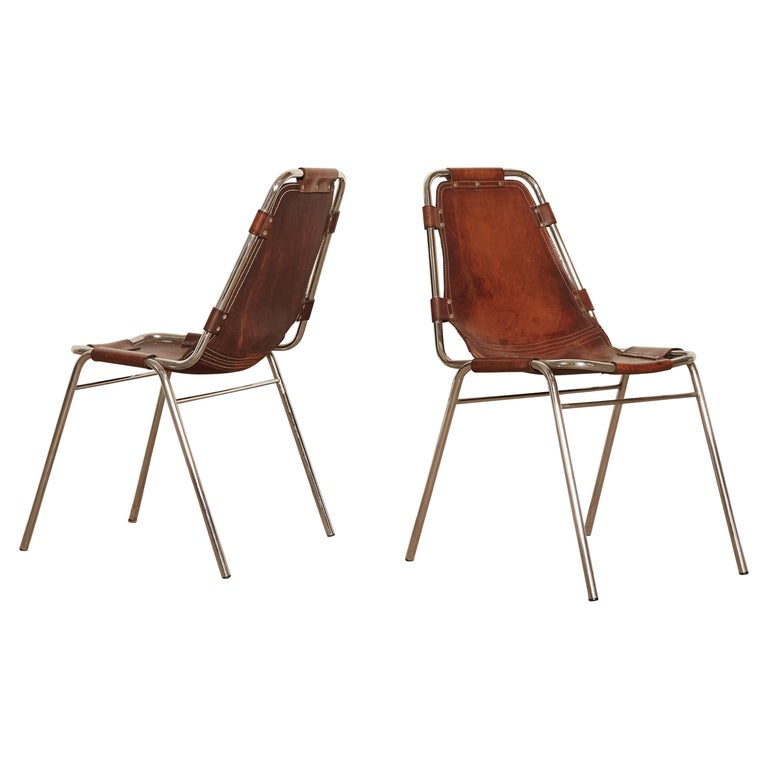&#39;Les Arcs&#39; Chairs Selected by Charlotte Perriand, 1970s For Sale at 1stdibs