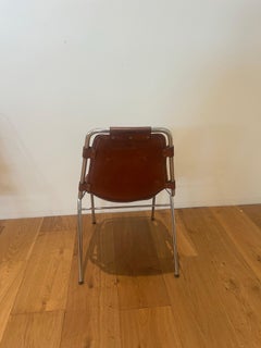 Silla de comedor Les Arcs Seleccionada por Charlotte Perriand, Piel, años 60