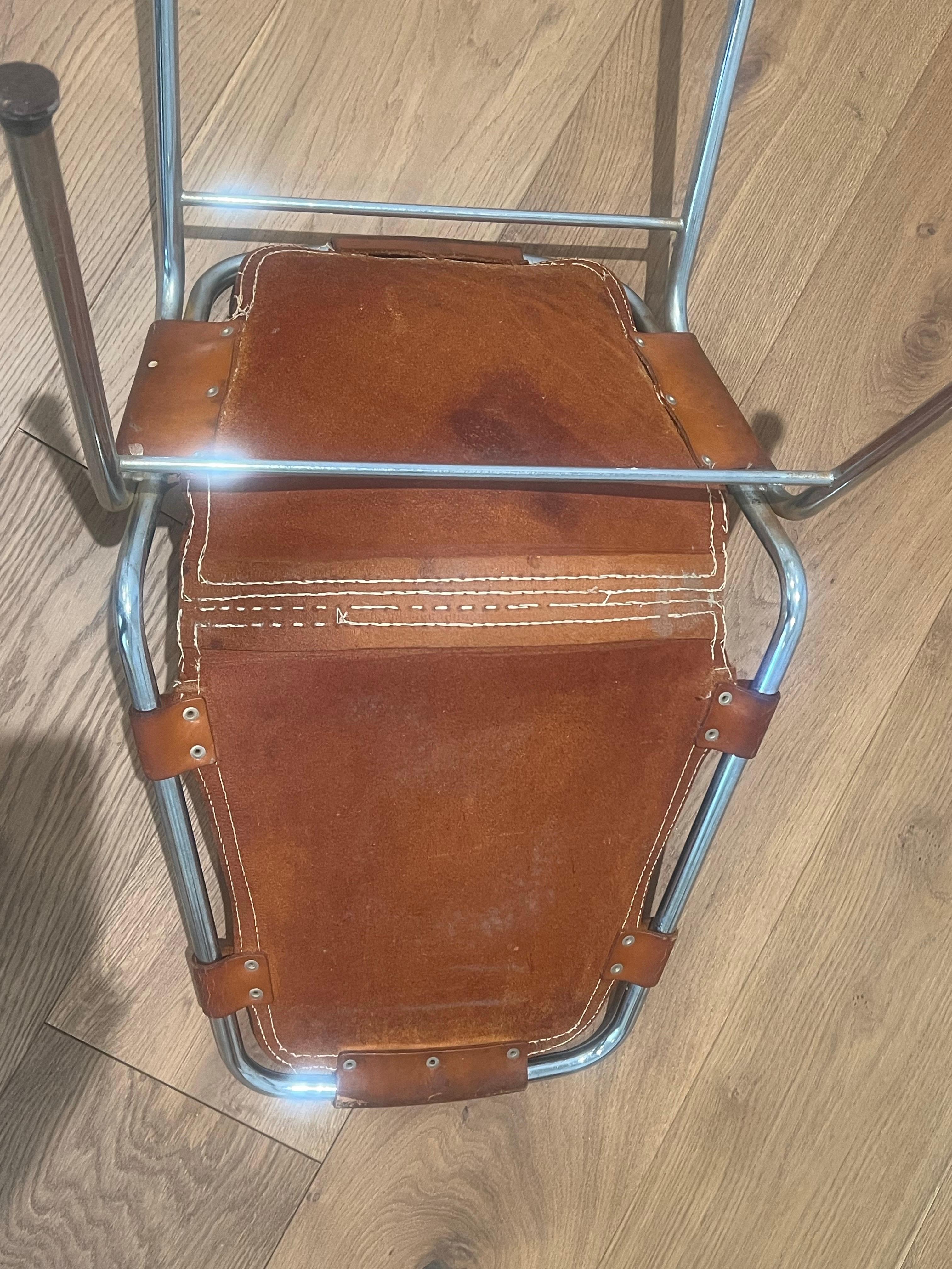 Les Arcs Esszimmerstuhl Ausgewählt von Charlotte Perriand, Neues Leder, 1960er Jahre im Angebot 5