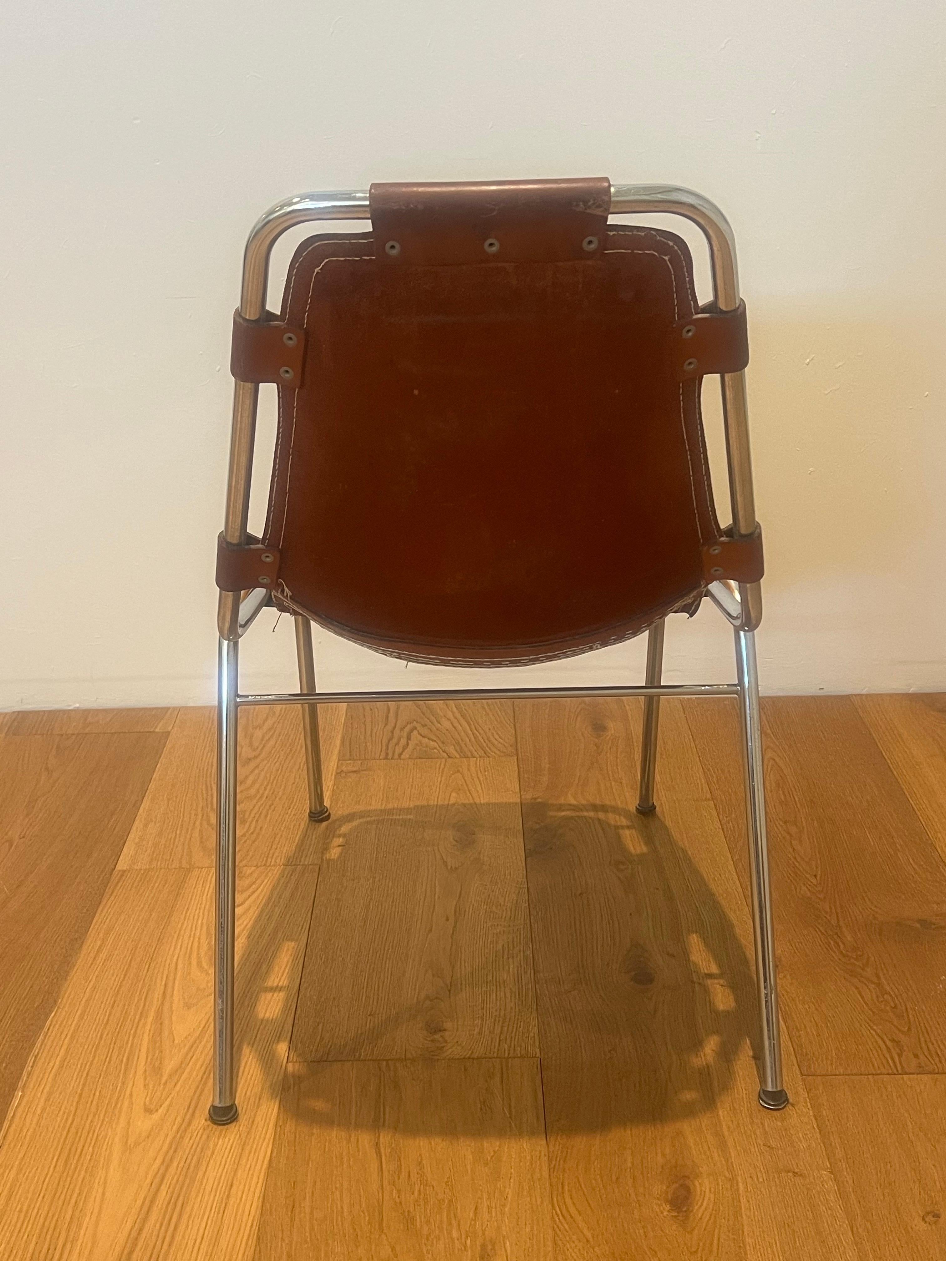 Les Arcs Esszimmerstuhl Ausgewählt von Charlotte Perriand, Neues Leder, 1960er Jahre im Angebot 1