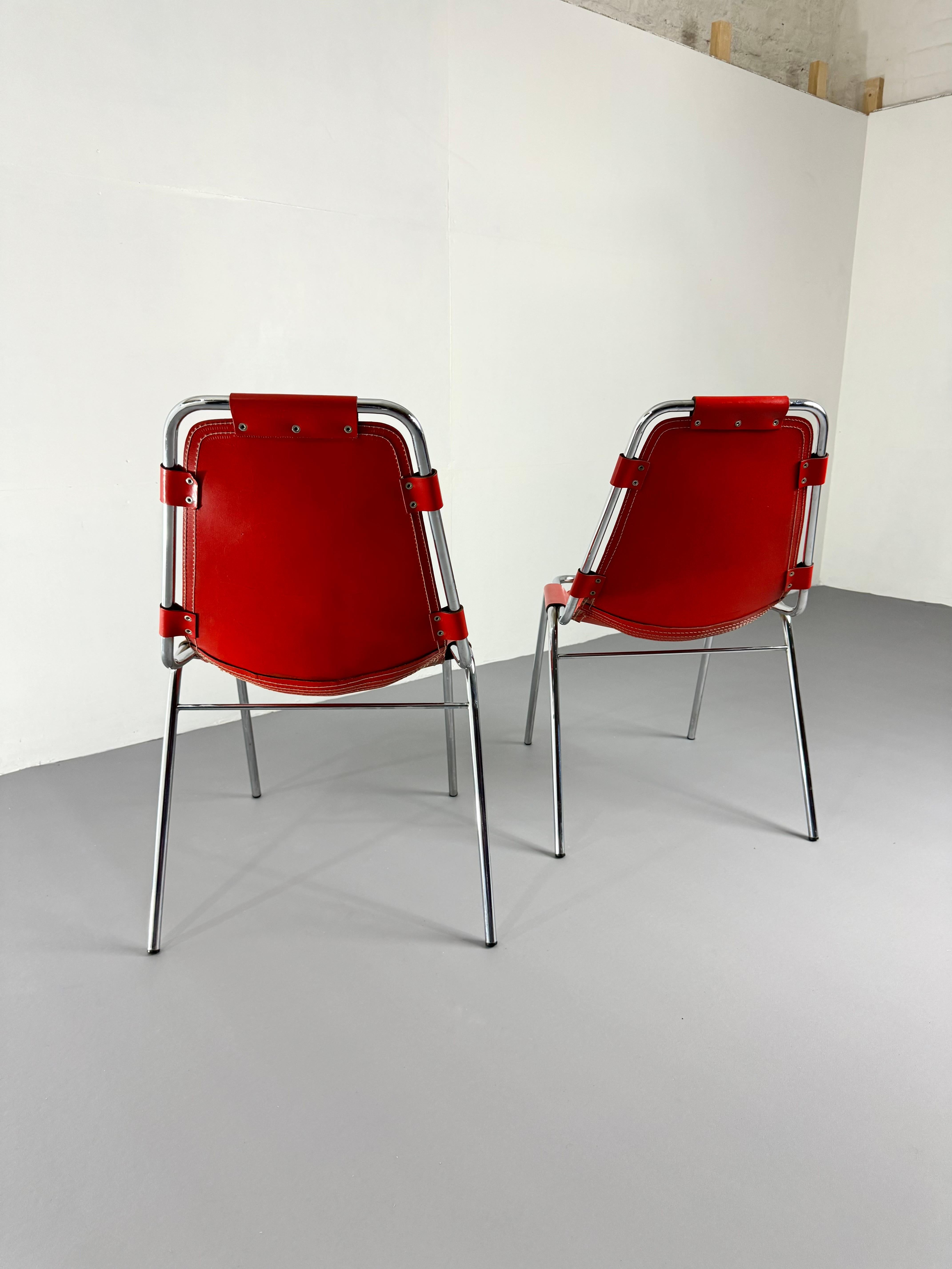 Chaises de salle à manger Les Arcs de DalVera pour les Arcs France rouge des années 1960  en vente 4