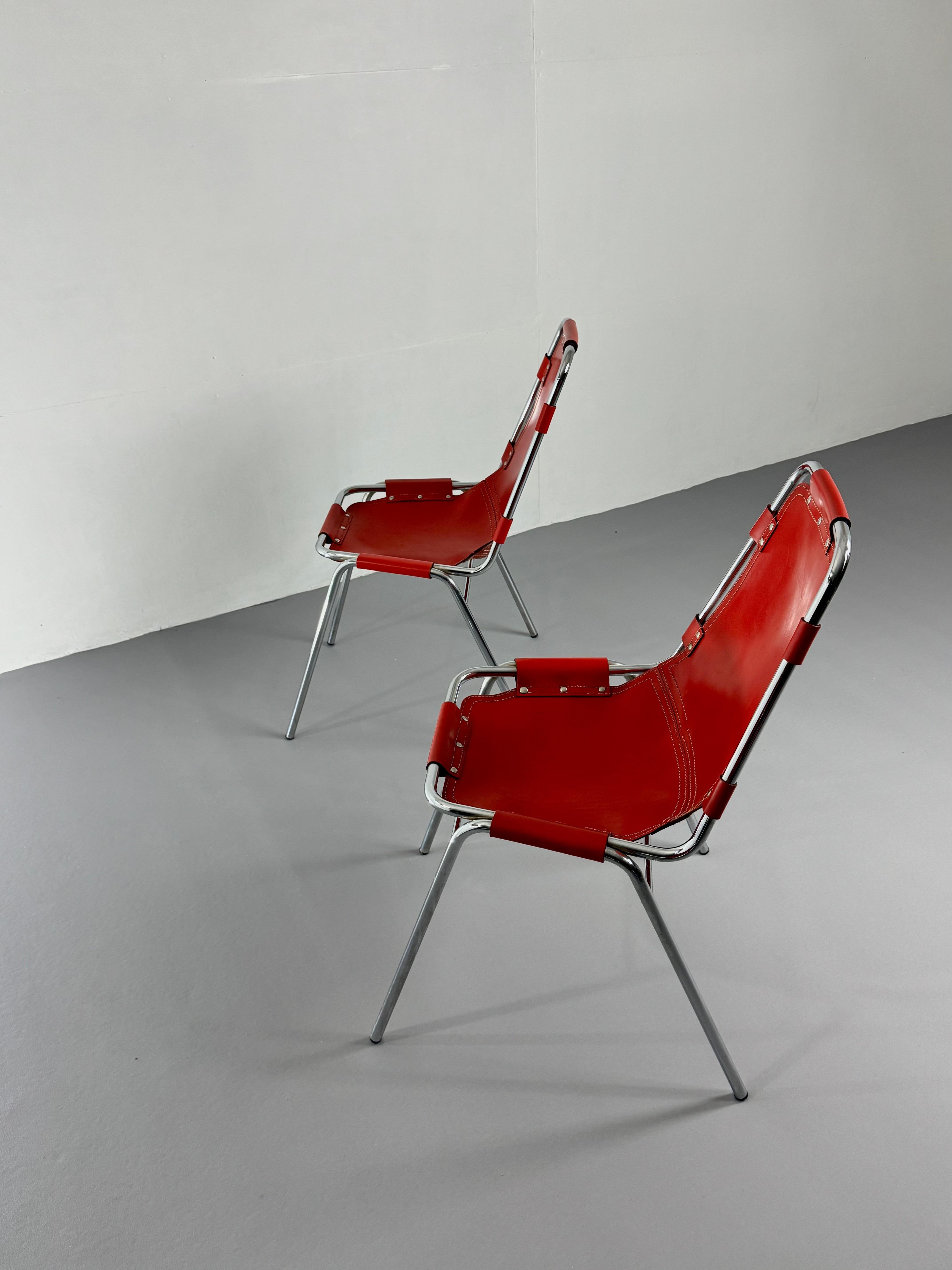 Les Arcs Dining Chairs by DalVera for les Arcs France 1960s red  For Sale 8
