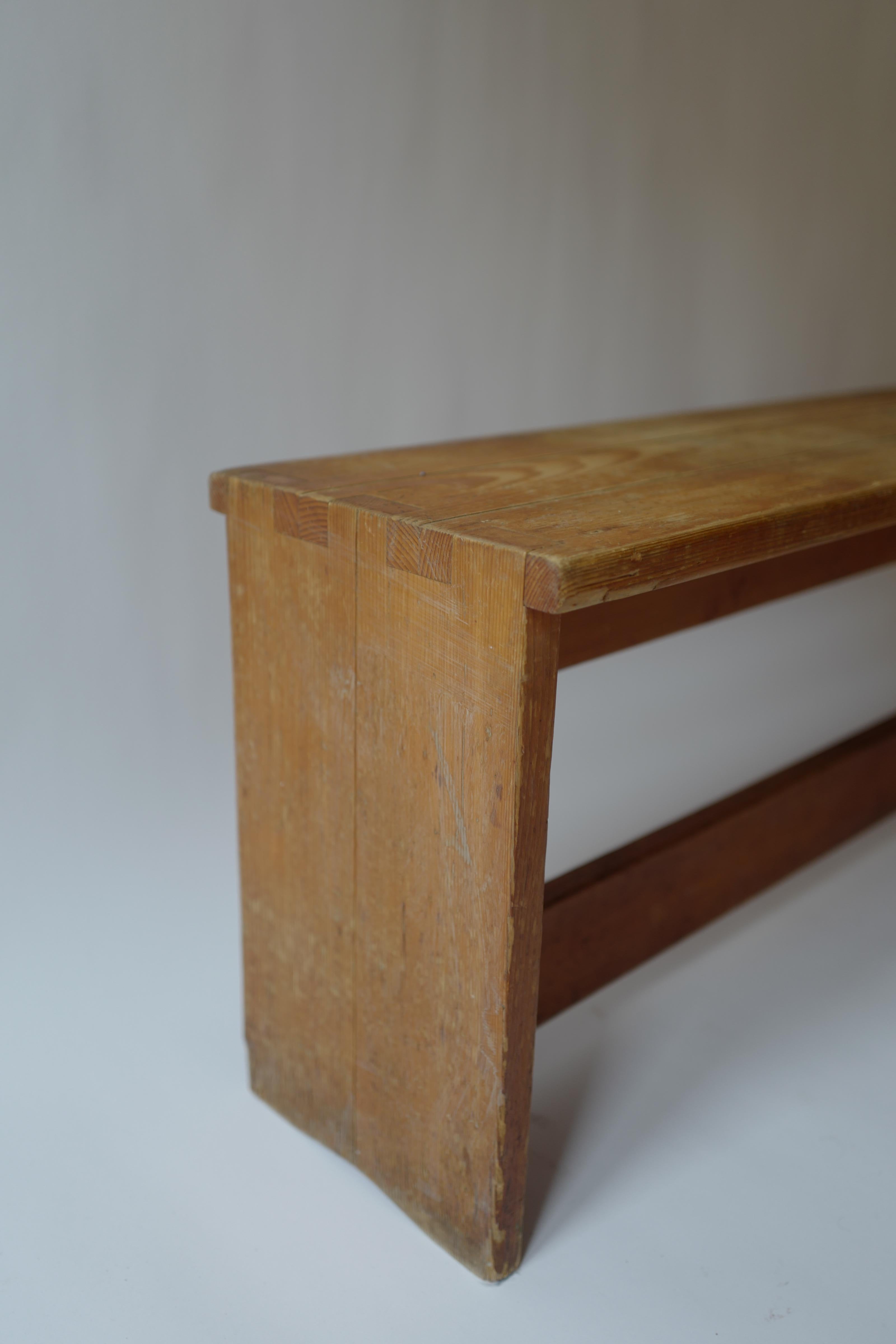 French Les Arcs Pine Bench, France 1970's For Sale