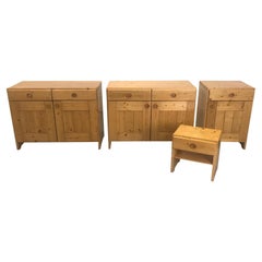 Les Arcs Pine Cabinets by Charlotte Perriand for Les Arcs 1970s, Set of 4 