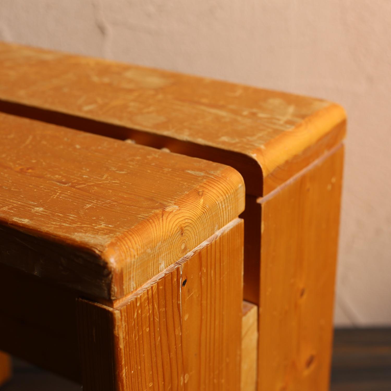 Les Arcs Pine Stools by Charlotte Perriand In Good Condition In Sammu-shi, Chiba