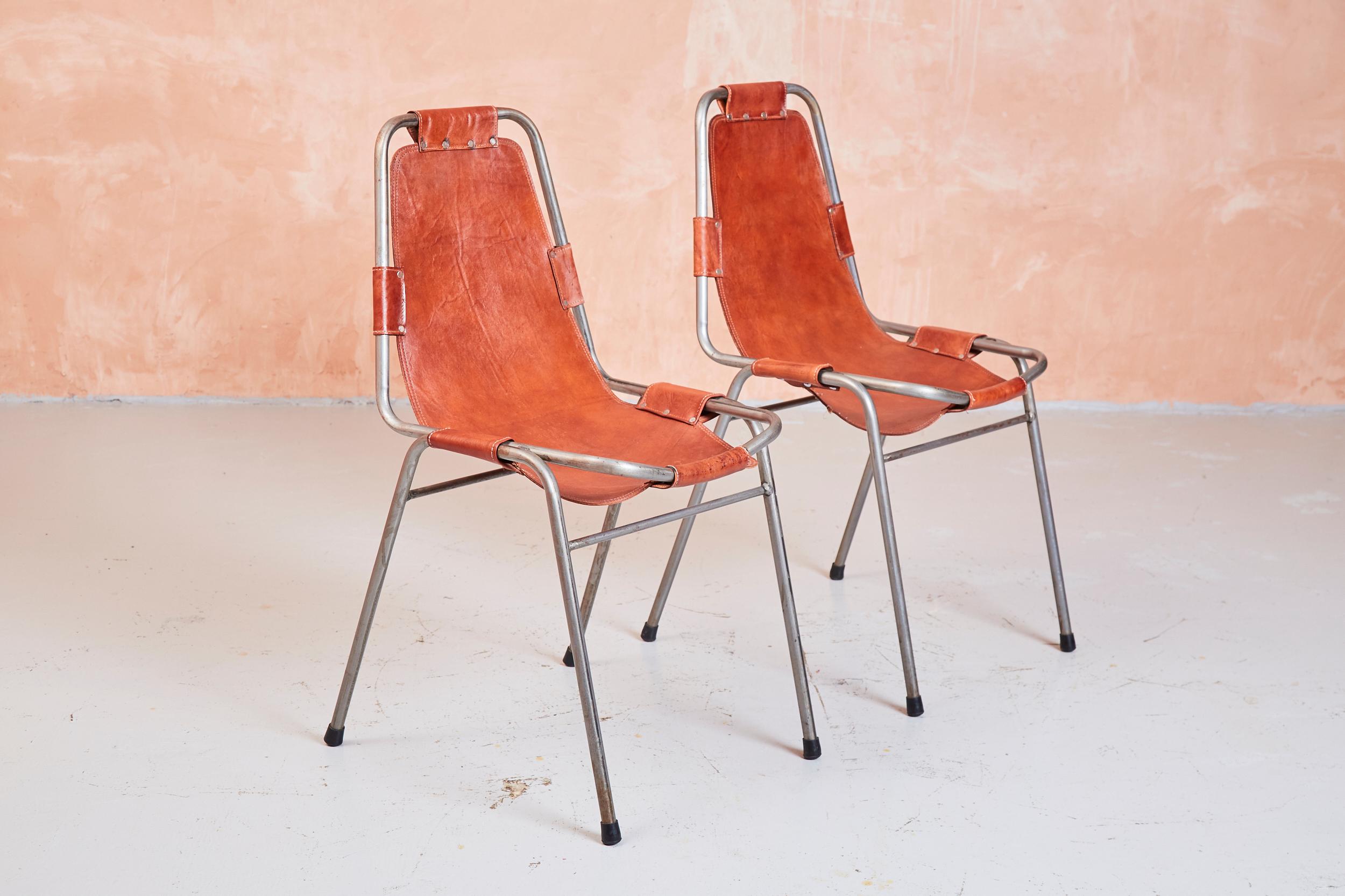 Set of Six Dalvera Chairs, Chosen by Charlotte Perriand for Les Arc 8