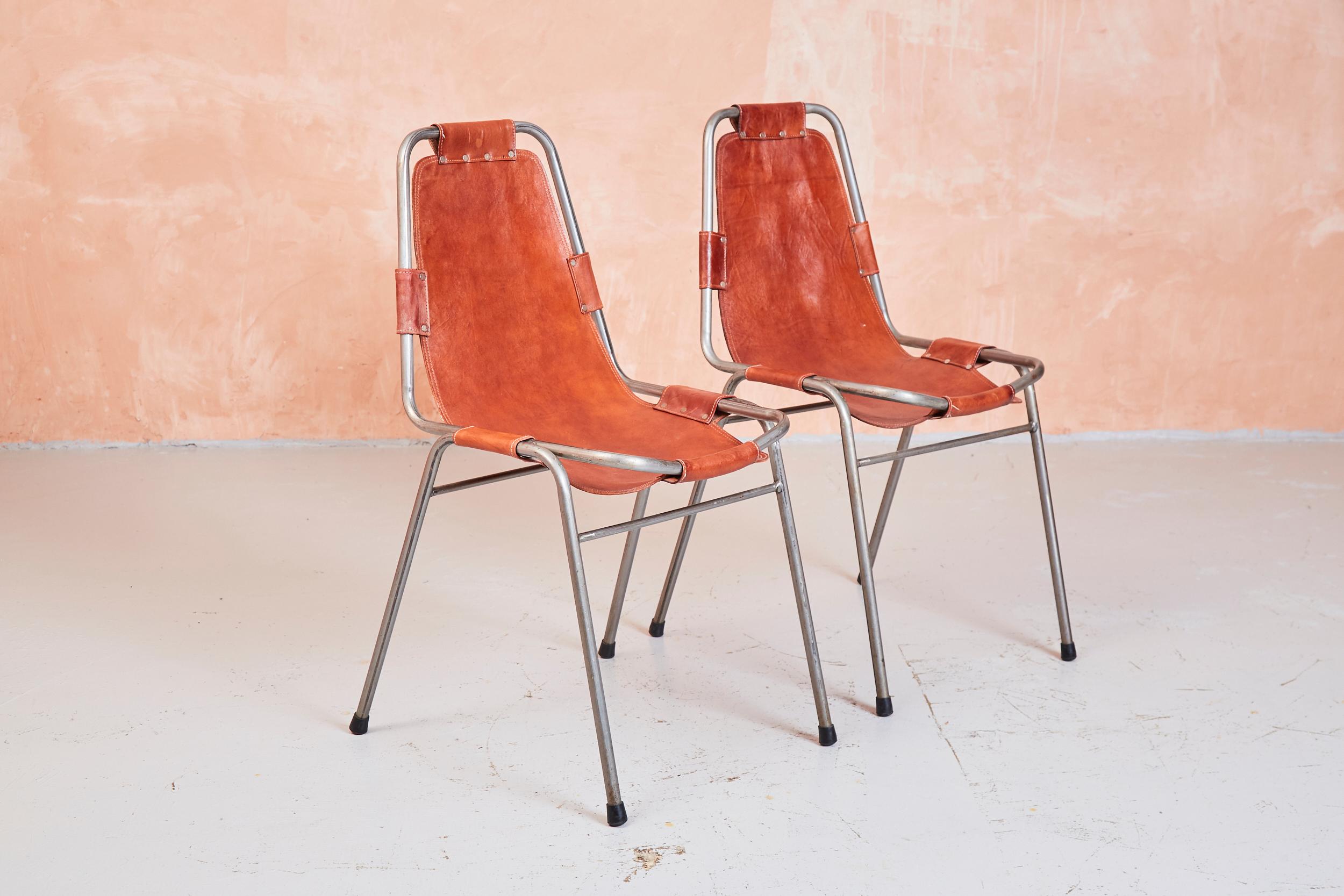 Set of Six Dalvera Chairs, Chosen by Charlotte Perriand for Les Arc 10