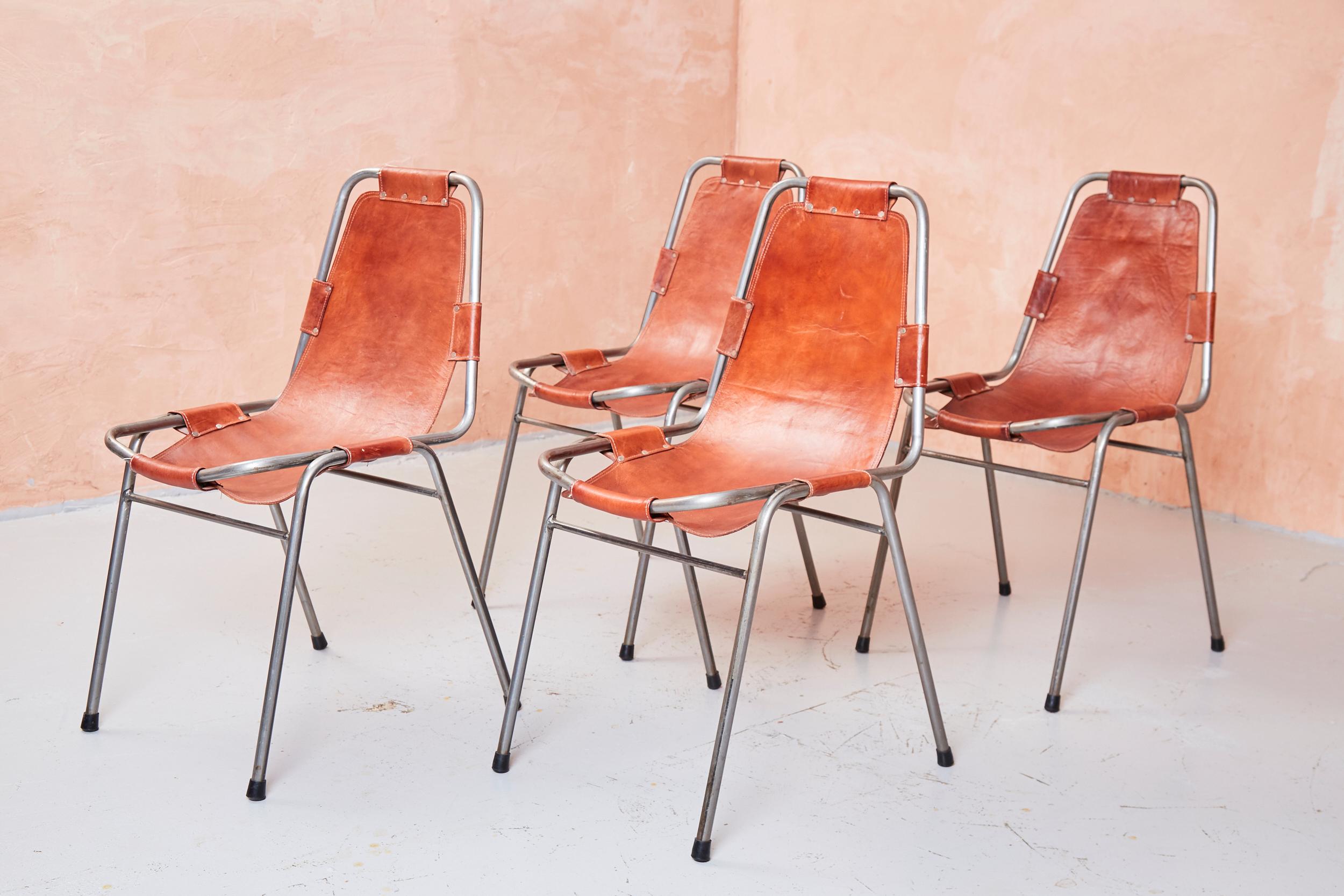 Set of Six Dalvera Chairs, Chosen by Charlotte Perriand for Les Arc 12