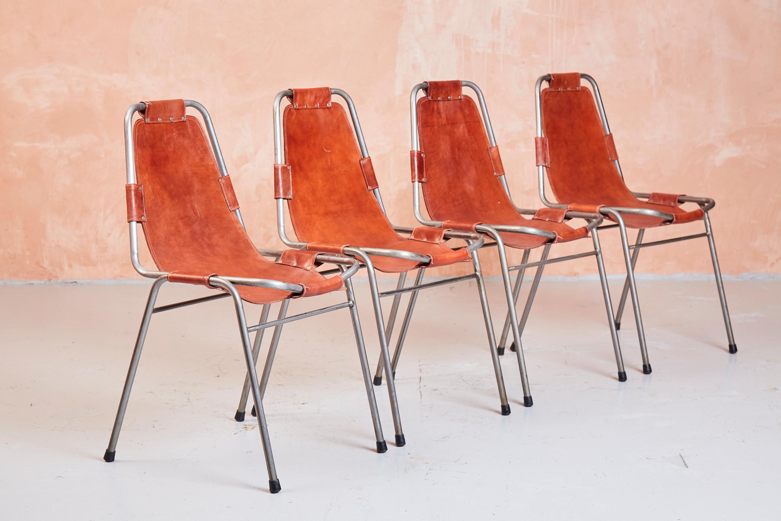 Set of Six Dalvera Chairs, Chosen by Charlotte Perriand for Les Arc 13