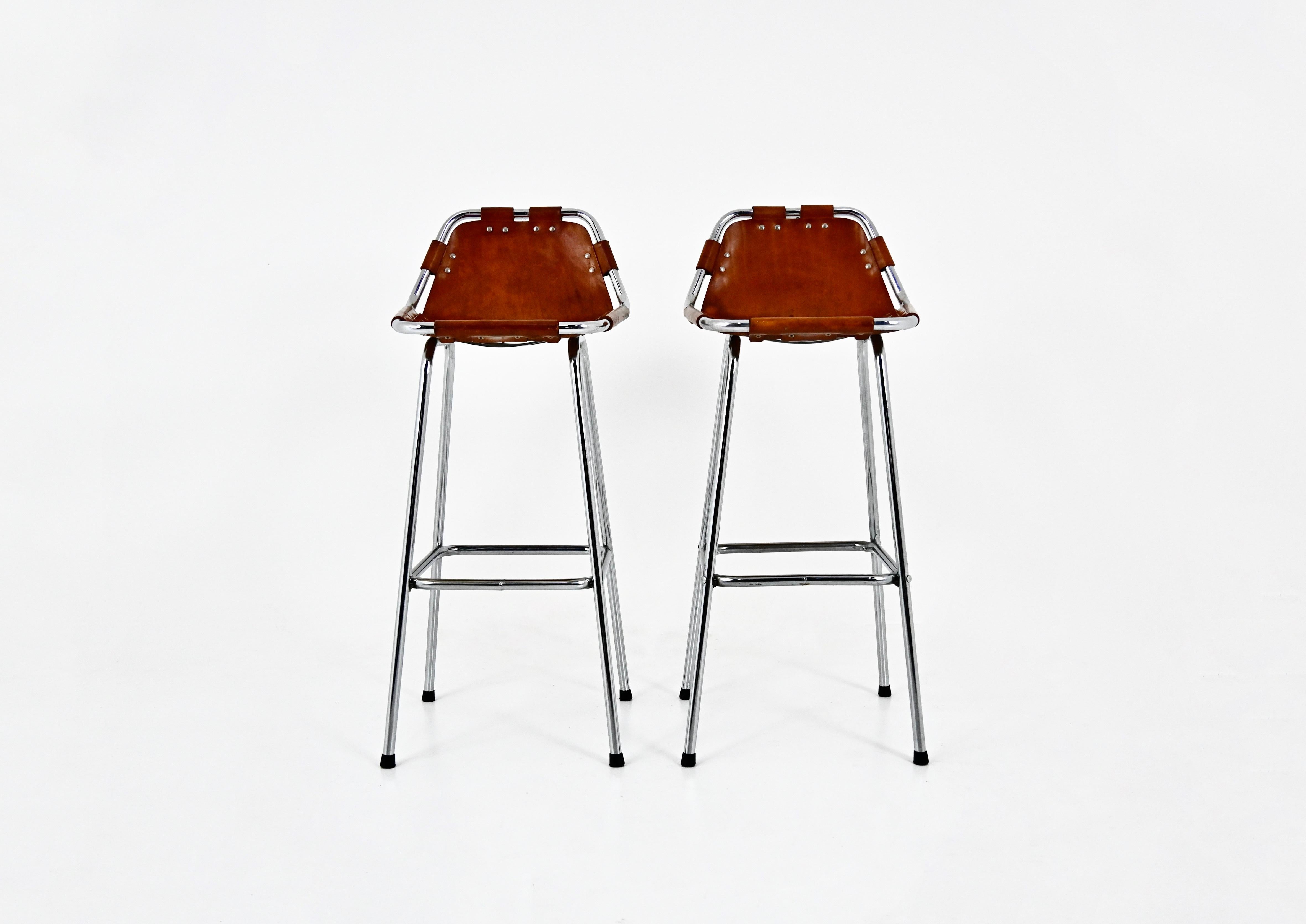French Les Arcs Stools by Charlotte Perriand, 1960s, Set of 2 For Sale