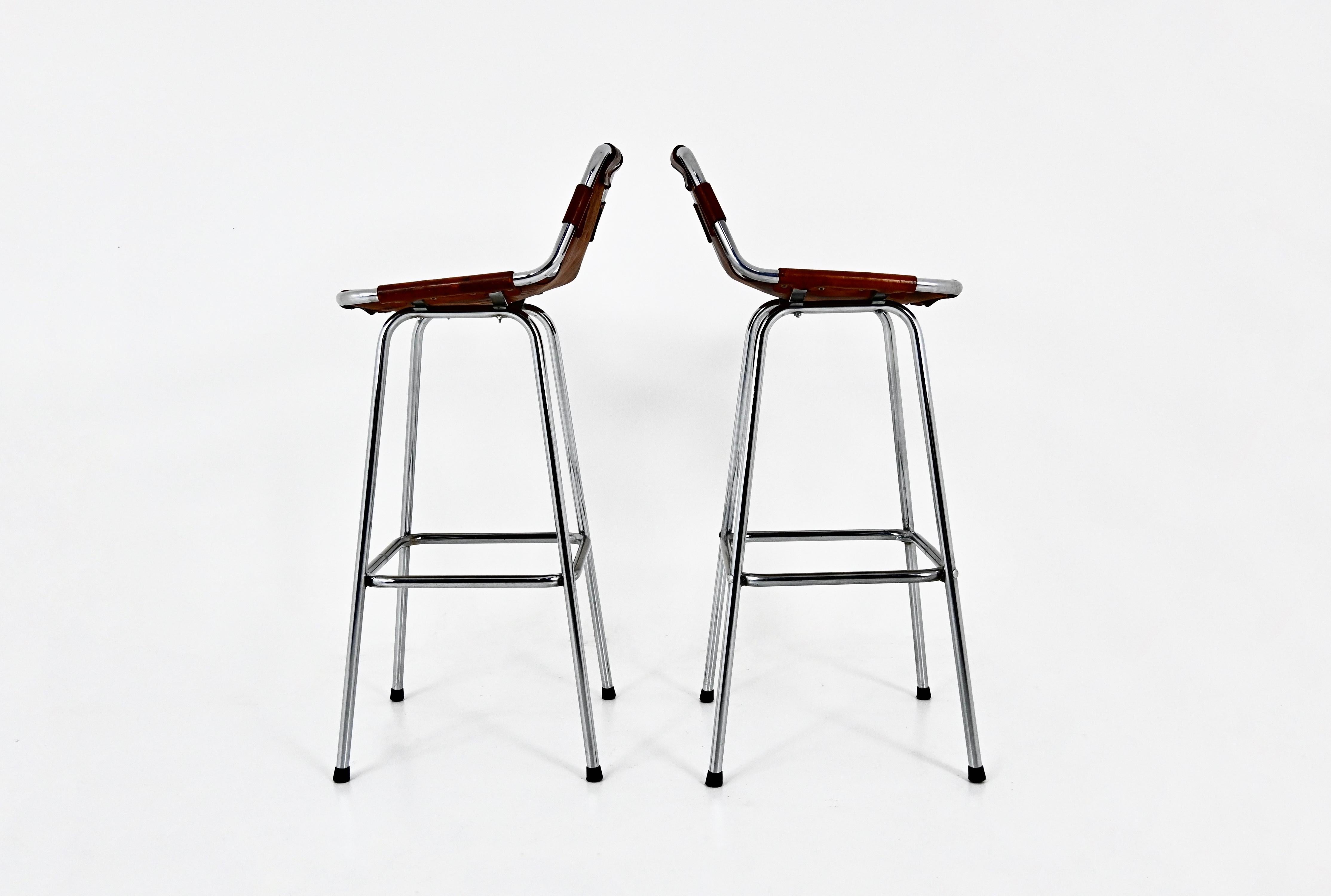 Metal Les Arcs Stools by Charlotte Perriand, 1960s, Set of 2 For Sale