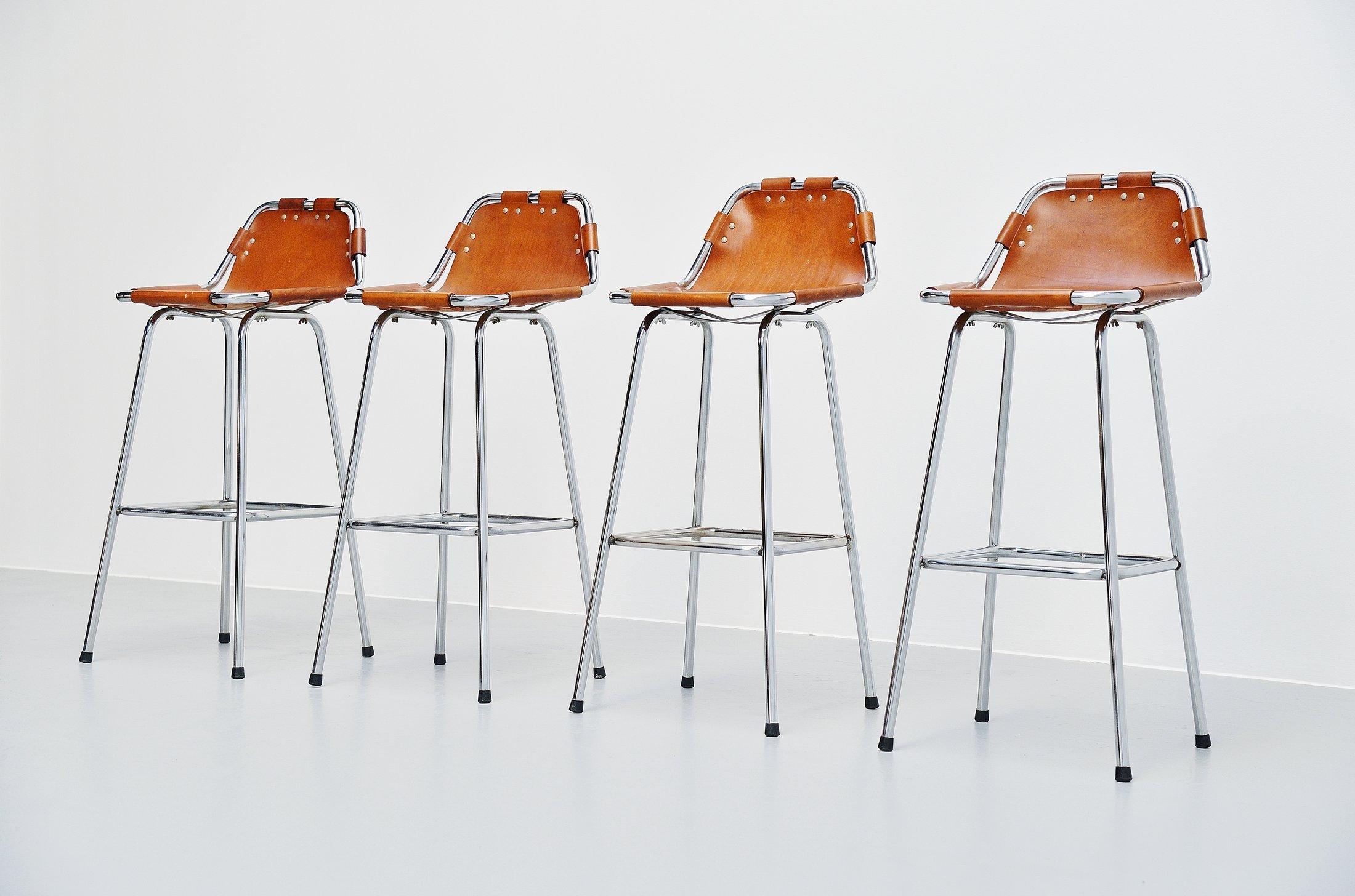 Mid-Century Modern Les Arcs Stools Used by Charlotte Perriand, France, 1960