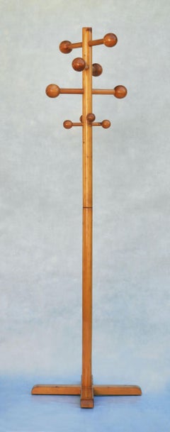 Les Arcs Style Pinewood Coat Stand C1970s France