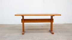Les Arcs table by Charlotte Perriand in pine, 1960'