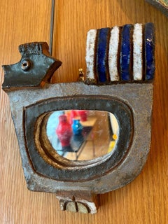 Les Argonautes Ceramic Mirror, France, 1960s