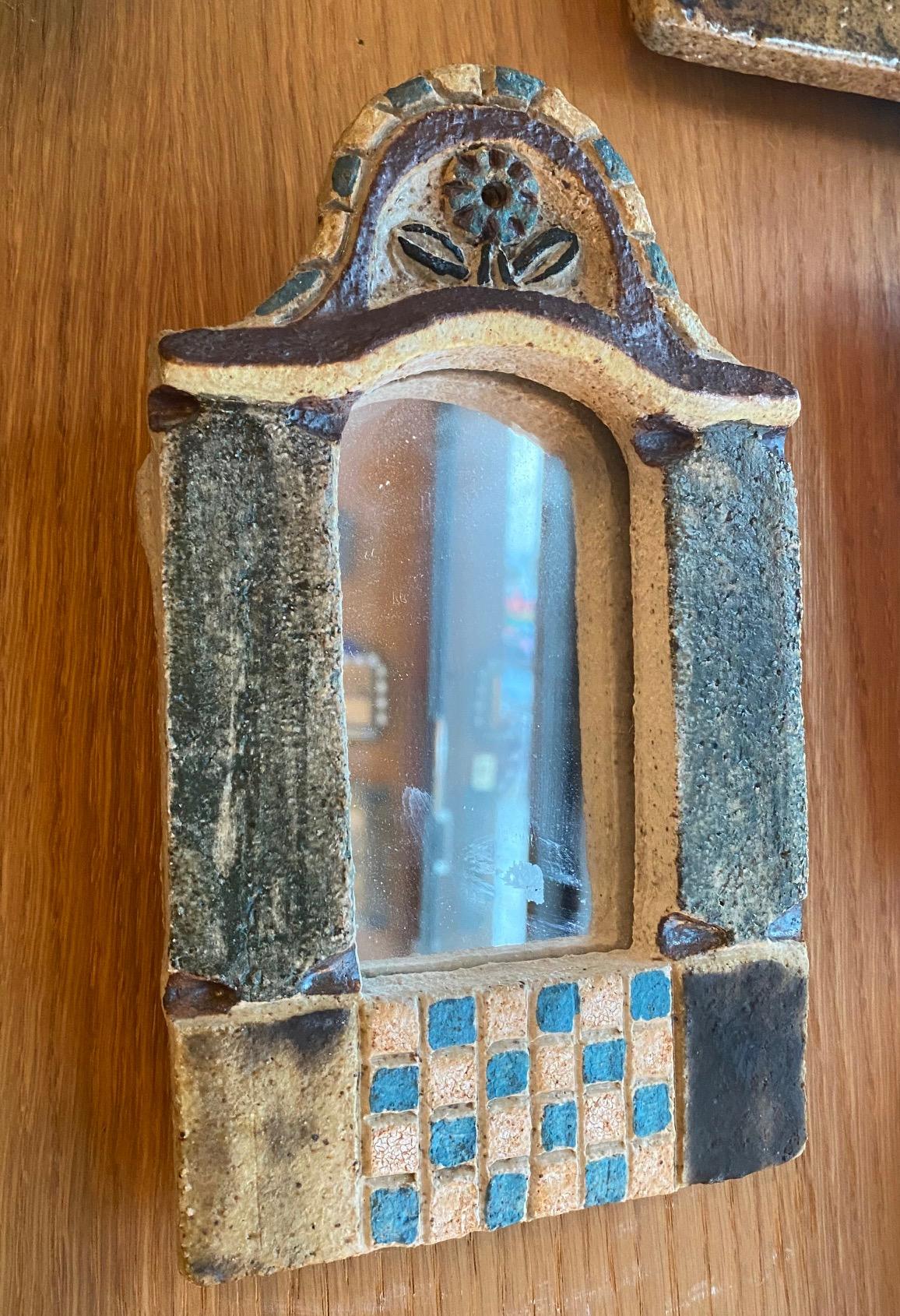 French Les Argonautes Ceramic Mirror, France, 1960s For Sale