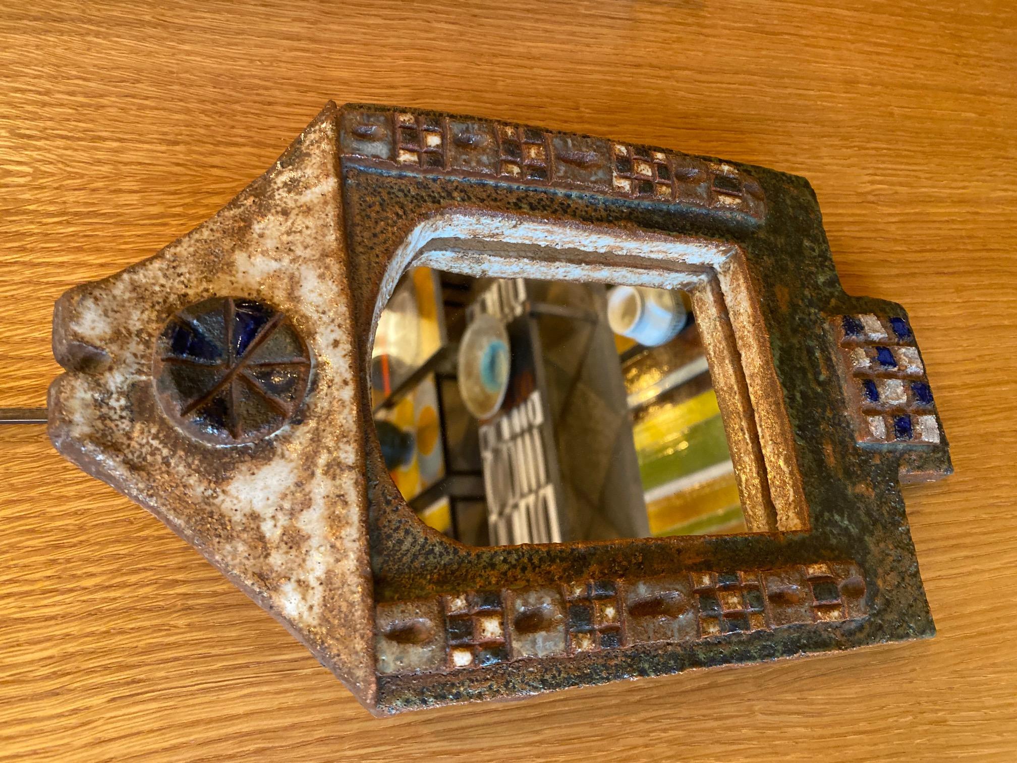 French Les Argonautes Ceramic Mirror, France, 1960s For Sale