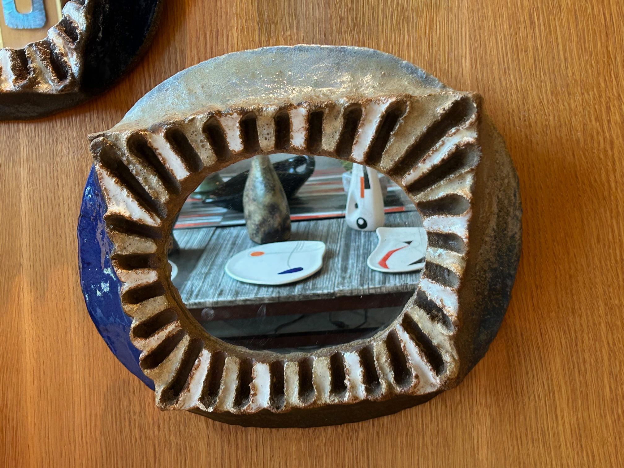 Les Argonautes Ceramic Mirror, France, 1960s Bon état - En vente à Paris, FR
