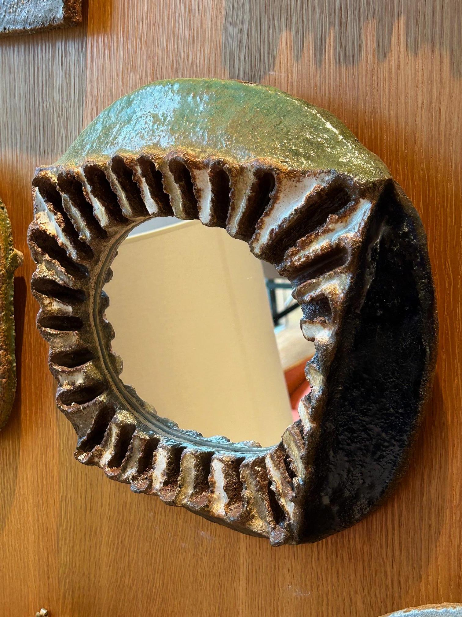 Les Argonautes Ceramic Mirror, France, 1960s Bon état - En vente à Paris, FR