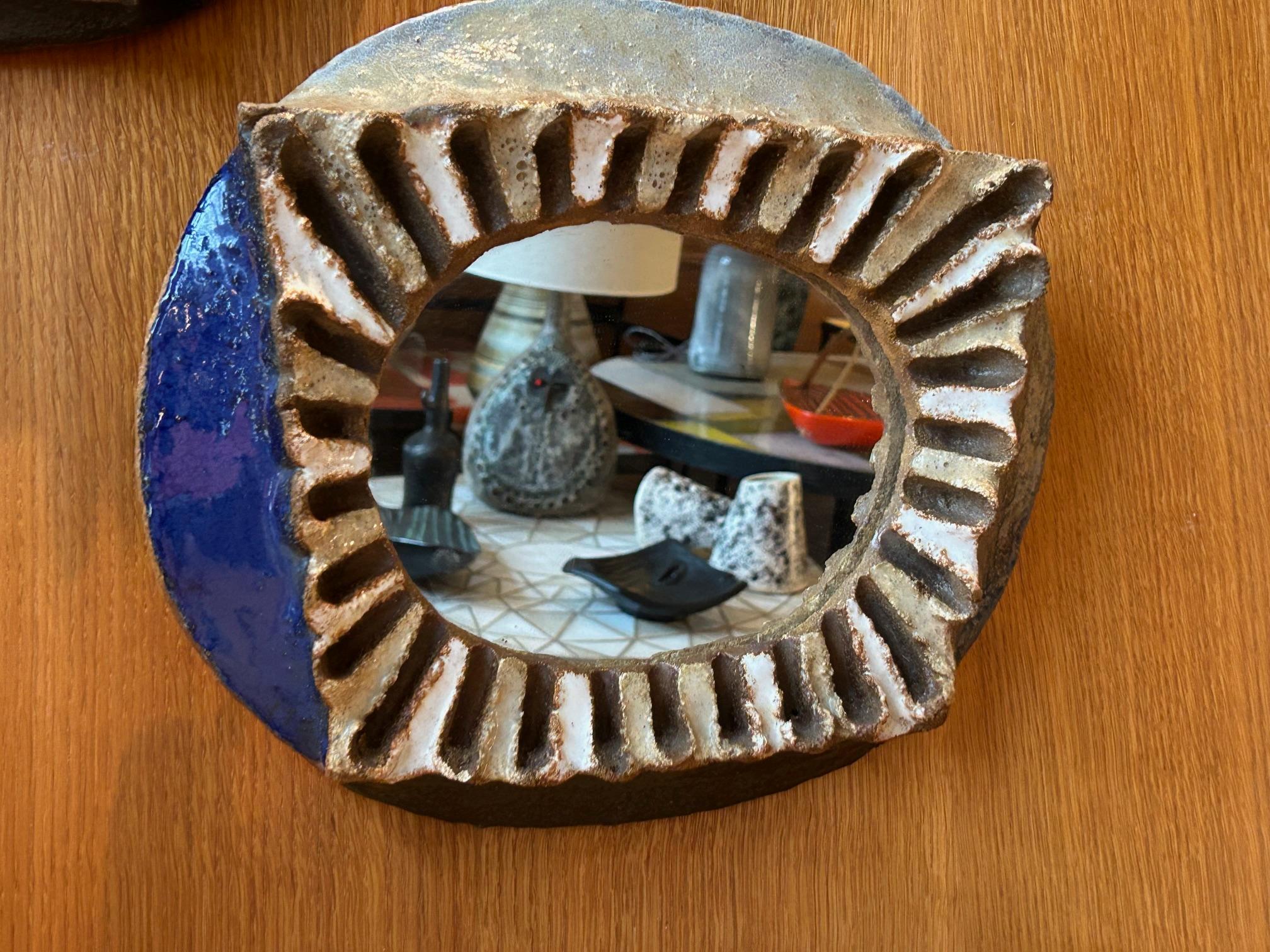 Milieu du XXe siècle Les Argonautes Ceramic Mirror, France, 1960s en vente