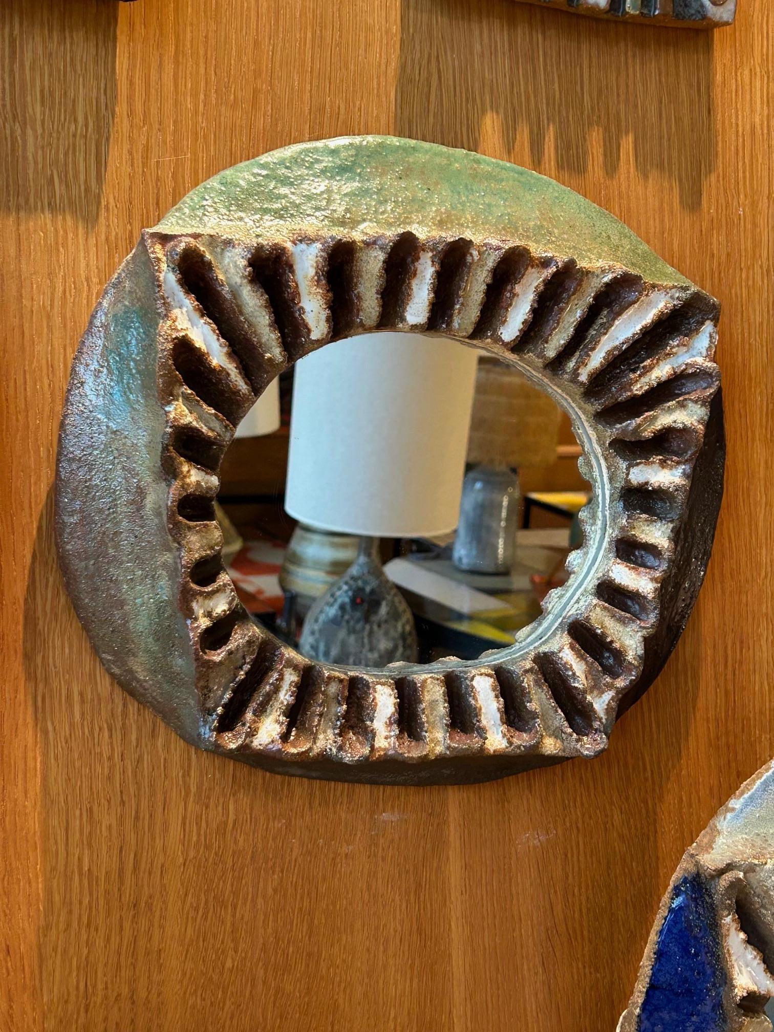 Céramique Les Argonautes Ceramic Mirror, France, 1960s en vente