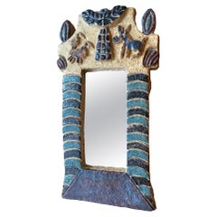 Les Argonautes Ceramic Mirror, France, 1960s