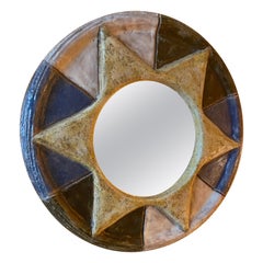 Les Argonautes Ceramic Mirror, France, 1960s