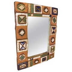 Les Argonautes Ceramic Mirror, France, 1960s