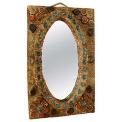 Ceramic Mirror, France, Vallauris, 1960s