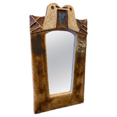 Les Argonautes Ceramic Mirror, France, Vallauris, 1960s