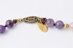 Les Bernard Amethyst and Pearl Frog Necklace