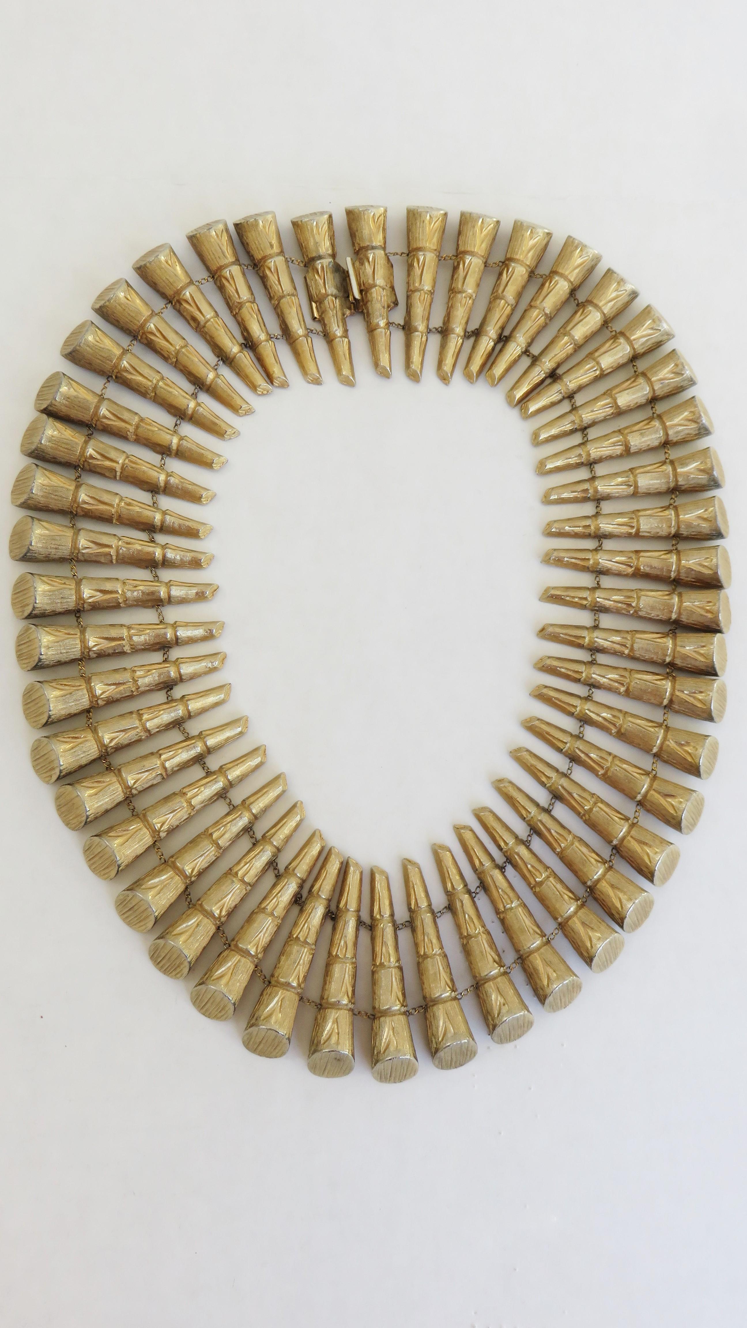 Les Bernard Egyptian Revival Collar Necklace 1970s In Excellent Condition For Sale In Water Mill, NY
