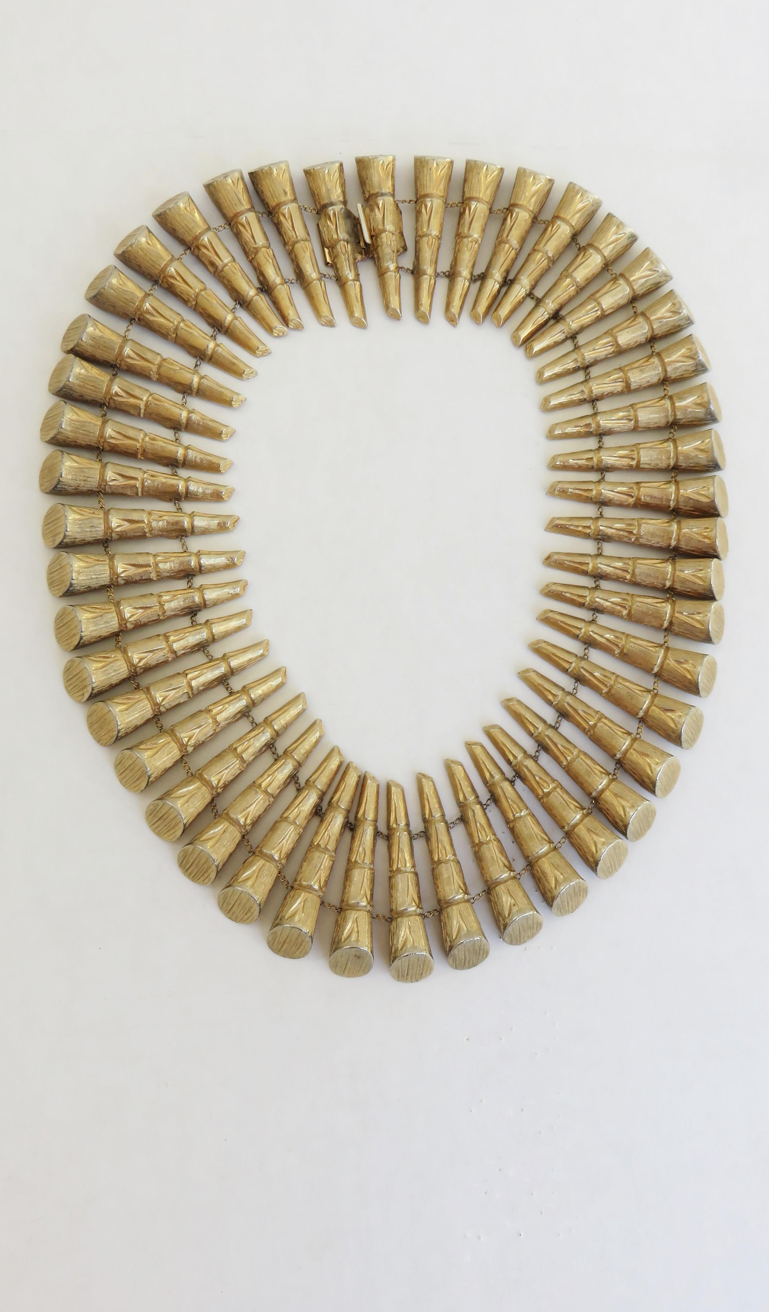 Les Bernard Ägyptisches Revival-Kragen Halskette 1970er Jahre im Angebot 2