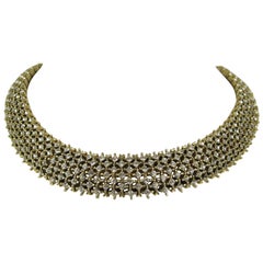  Les Bernard Encrusted Crystal Choker Necklace Never Worn - Retro 