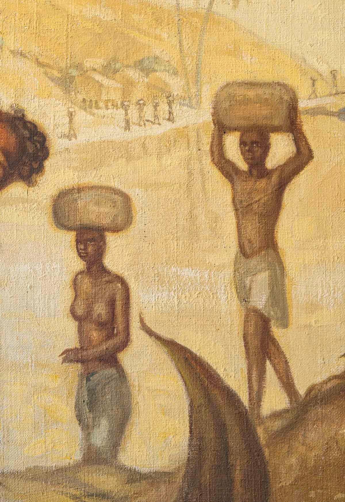 Les Bienfaits de la Nature di F.Majorel (1878-1965) Grande olio su tela in stile Art Déco in vendita 1