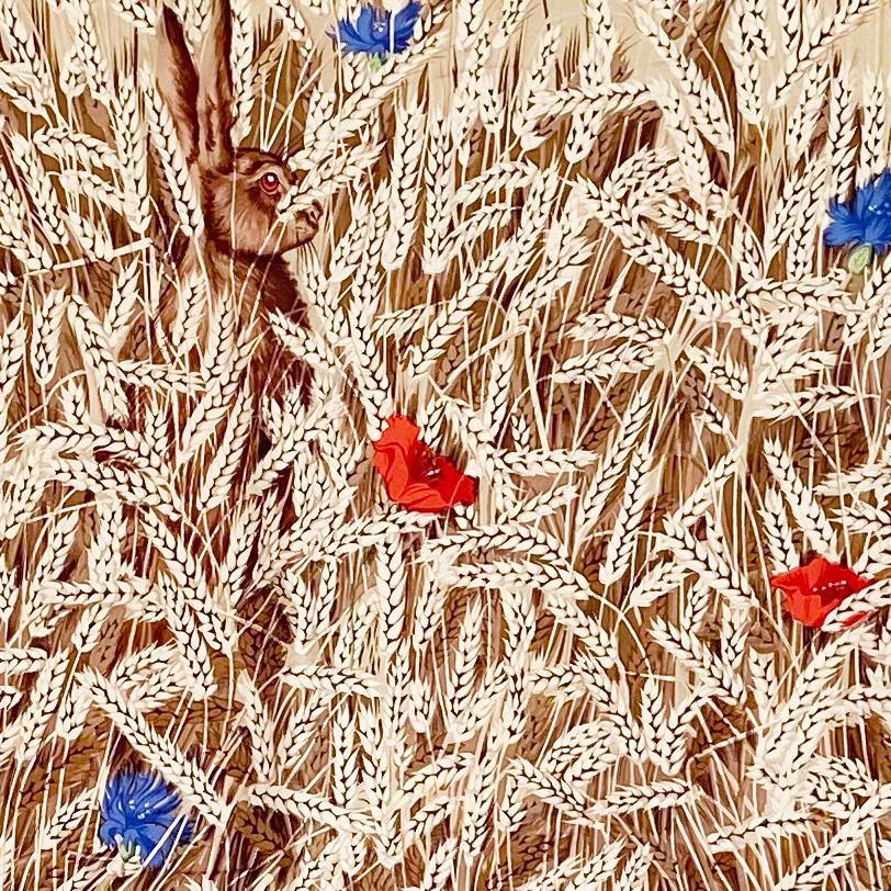 LES BLES Hermès CARRÉ Schal mit Harenpfirsichen von Hugo RYGKAR Seiden Twill NIB im Zustand „Neu“ in Boston, MA