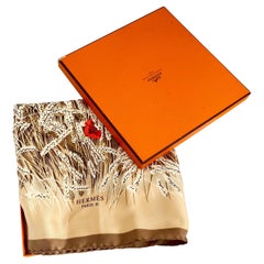 LES BLES Hermès CARRÉ Scarf with Hares Poppies by Hugo RYGKAR Silk Twill NIB