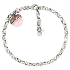 18kt White Gold Les Bois Bracelets with Opal and Pink Topazes