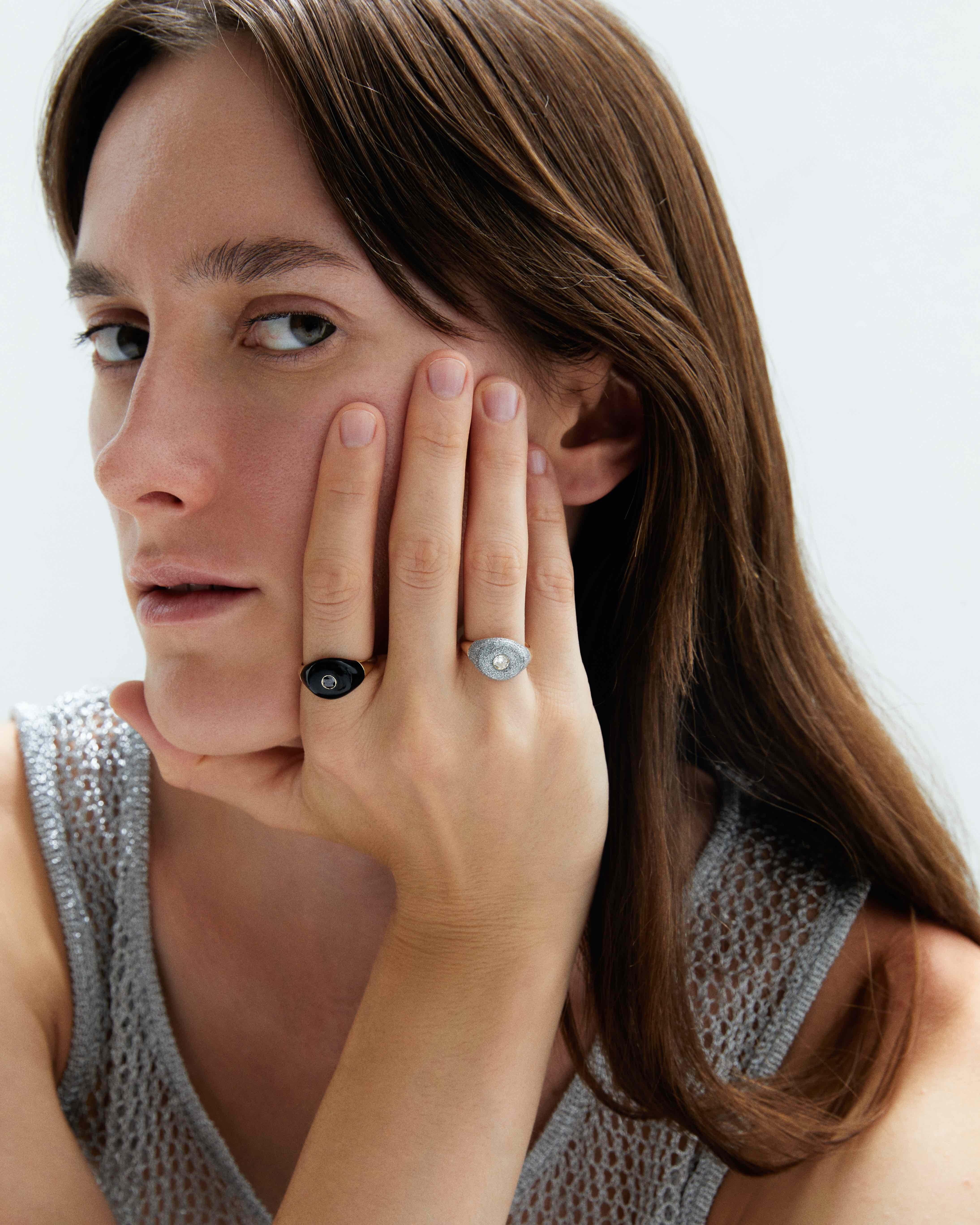 For Sale:  Les BonBons 14k Gold Enamel Ring with 0.30 ct Quartz Stone 2